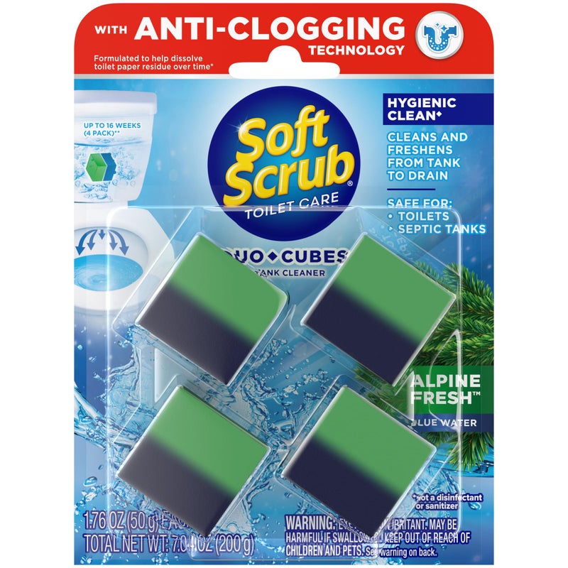 Soft Scrub in-Tank Toilet Cleaner Duo-Cubes, Alpine Fresh, 4Count - Image 1
